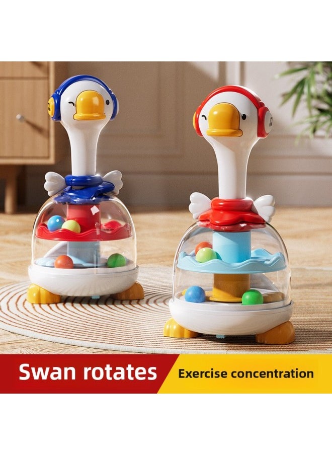Baby Jumping Ball Turnaround Music Toy 0-1 Year Old Early Education Educational Music Rattle Baby Hand Fine Movements To Coax Baby-Color:Goose Presses The Bouncing Ball And Spins It [red]  - Image 2