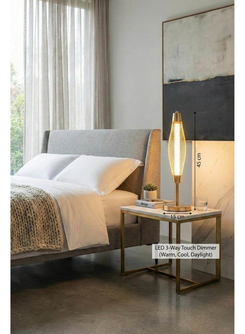 BUY4LESS -  Modern Lighting, Table lamp, Light, Gold Color Colored luxury Table lamp, 45x15 cm, Suitable for bedside, living room - Image 4