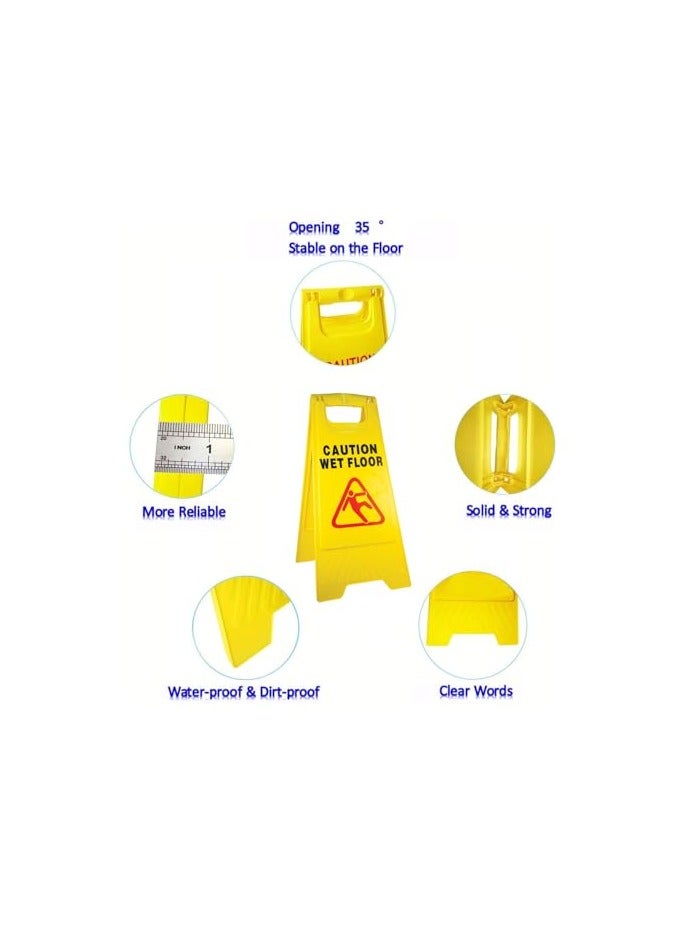 VINSTAR Caution Wet Floor Sign Board, Foldable, Sturdy Double-Sided Safety Warning Signs, Yellow Wet Floor Stand (Pack of 20) - Image 5