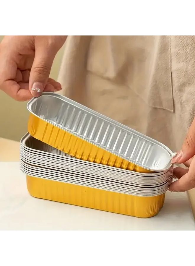 100Pcs Disposable Aluminum Foil Baking Pans With Lids 6 8oz Rectangular - Image 2