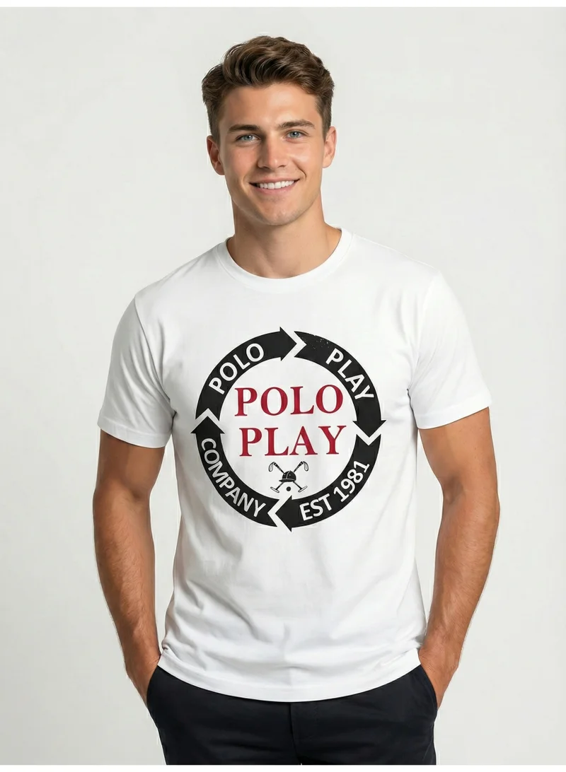 Polo Play Mens Graphic T-shirt -WHITE