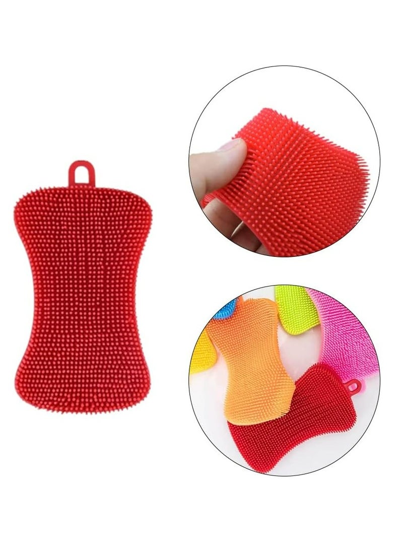 Oasisgalore 4Pcs Kitchen Silicone Dish Sponges Kitchen Scrubber Multipurpose Dish Washing Brushes for Dish Washing Cleaning - Image 3