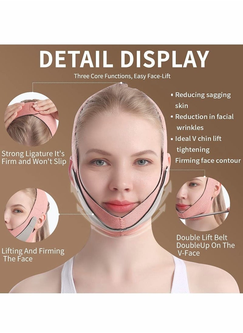 KASTWAVE Double Chin Reducer,  Face Slimming Strap, Face Lifting Strap Double Chin Reducer, V Shaped Slimming Face Strap Eliminates Wrinkles Sagging Anti-aging Painless Firming Shaper for Women and Men  - Image 5