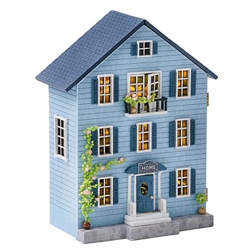 CUTEROOM Dollhouse Miniature with Furniture DIY Wooden Dollhouse Kit Plus LED Lights Creative Room for Valentines Day Gift Idea D031 - Image 1