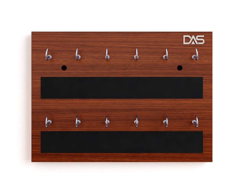 DAS Wall Mounted Home D�cor Key Chain Holder/Organizer Key Hooks Classic Walnut (12 Hooks)- Dex - Image 4