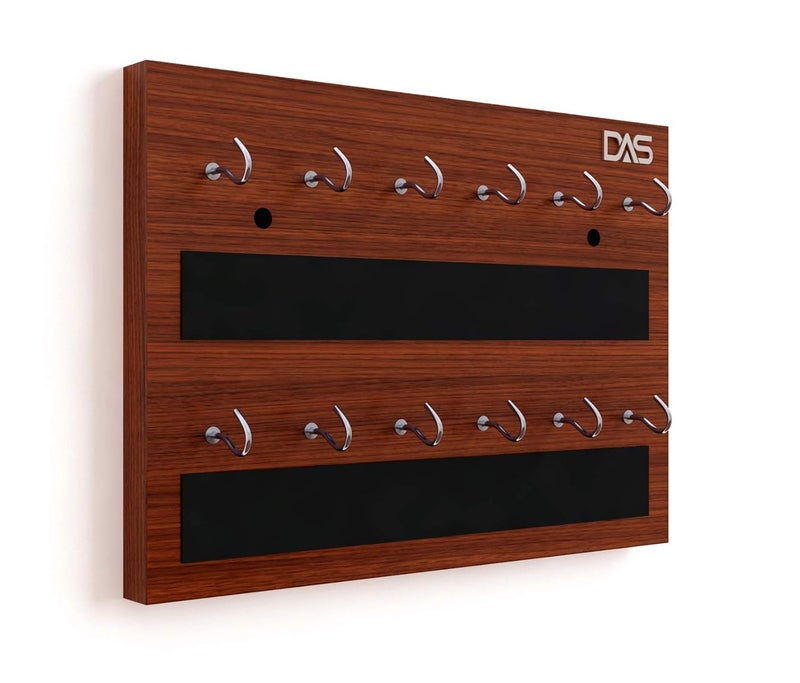 DAS Wall Mounted Home D�cor Key Chain Holder/Organizer Key Hooks Classic Walnut (12 Hooks)- Dex - Image 3