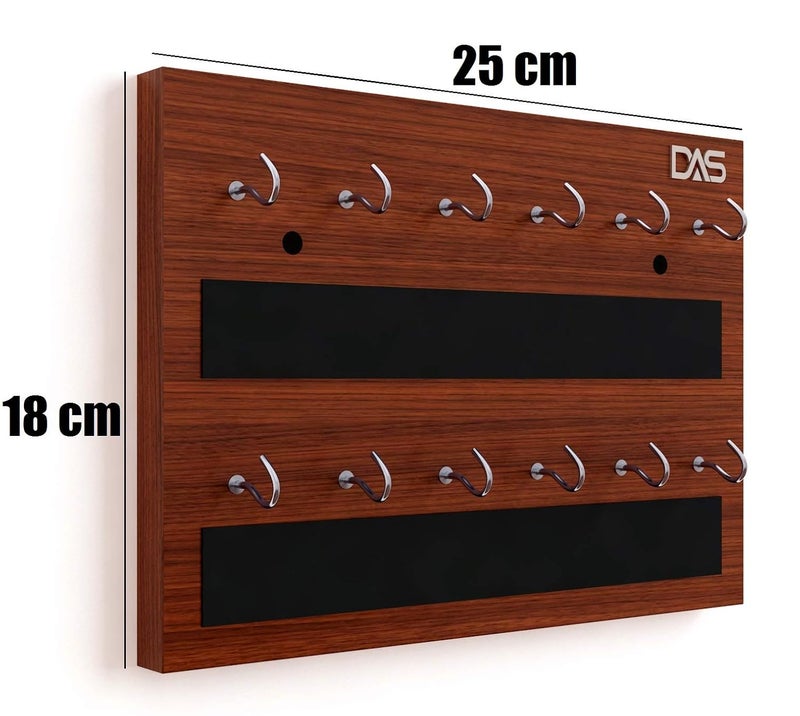 DAS Wall Mounted Home D�cor Key Chain Holder/Organizer Key Hooks Classic Walnut (12 Hooks)- Dex - Image 5