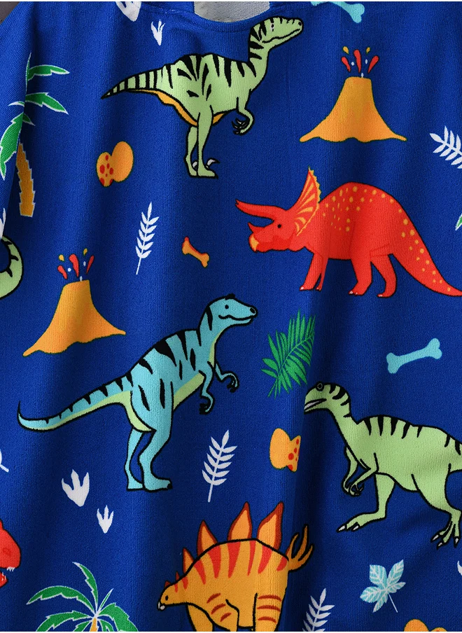 بيبي كلو Dinosaur Adventure Hooded Kids Towel in Navy