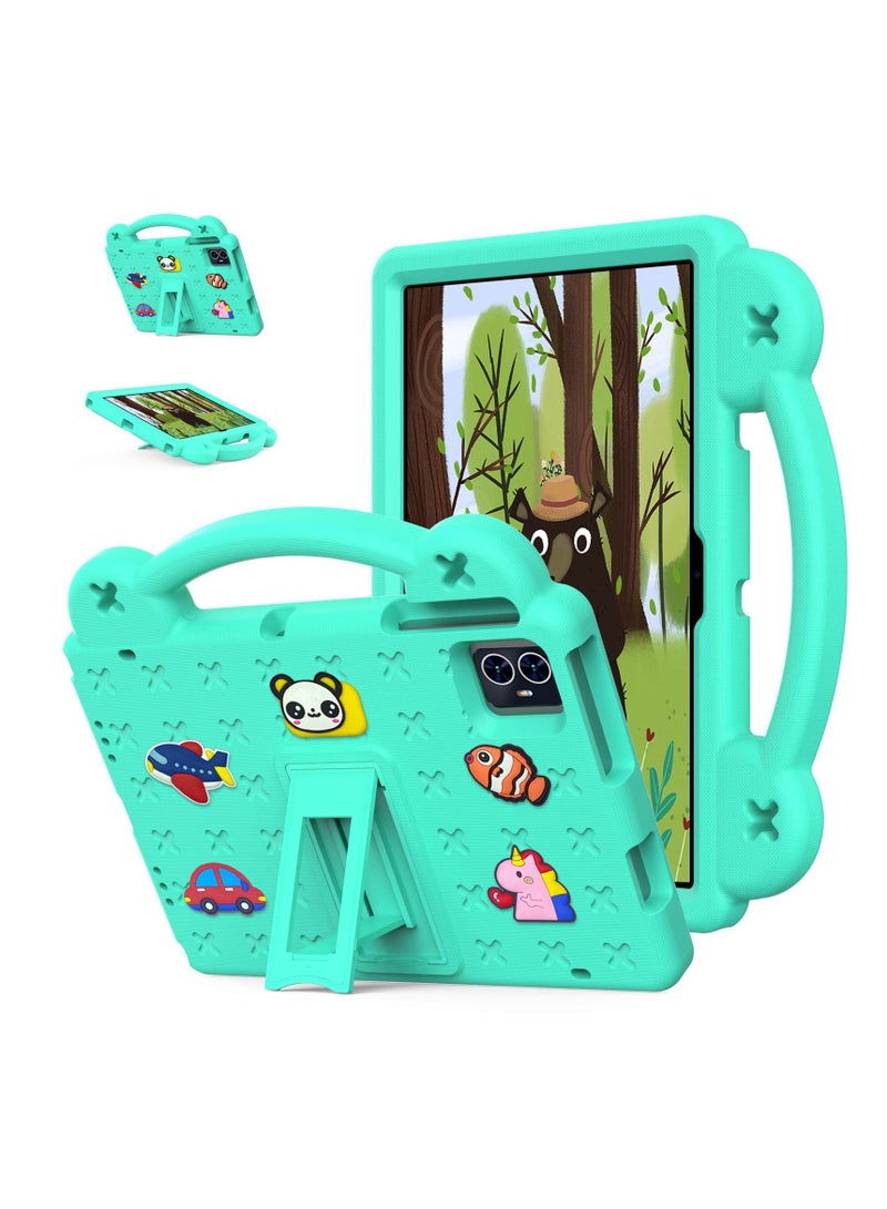 Kids Case Blackview Tab 80 10.1-inch 2023 Tablet, Lightweight EVA Shockproof Grip Kid-Friendly Case with Foldable Stand