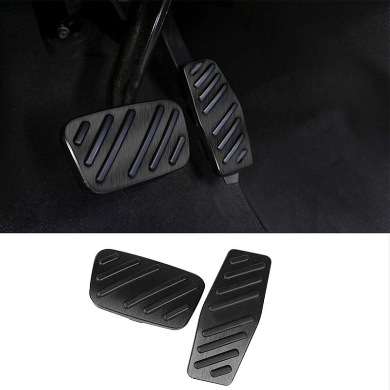 XITER No Drill AntiSlip Aluminum Gas Brake Pedal Cover Foot Pedal Pads for Chevy Equinox Impala Cruze Blazer Traversefor Buick Enclave Encorefor GMC Acadia Terrainfor Cadillac XT5 XT6Black