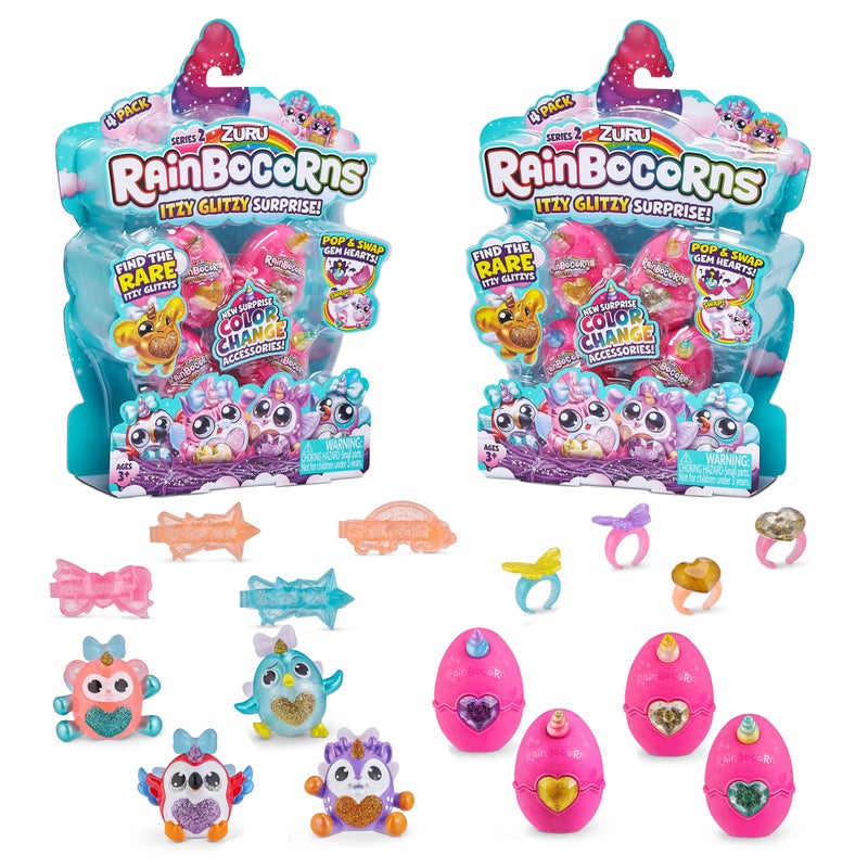 Rainbocorns 9243 Itzy Glitzy Surprise Series 2, Collectible Eggs, Double Pack Plush Pet, for ages 3+, 2 Pack - Image 1