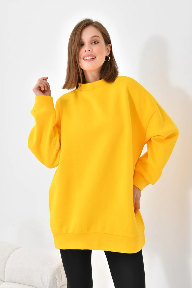 Garmi Ftz Women 3 Thread Raised Sweatshirt Yellow