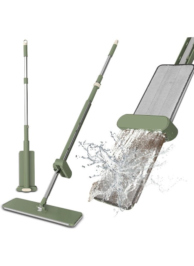 Zalcoon Flat Mop with Wringer Set, 4 Extra Pads, Wet and Dry Mops for Floor Cleaning Microfiber Pad with Long Handle, 360Â° Freely Rotating Head | Household Cleaning Tool for Multi-Surface Hard Floors  - Image 2
