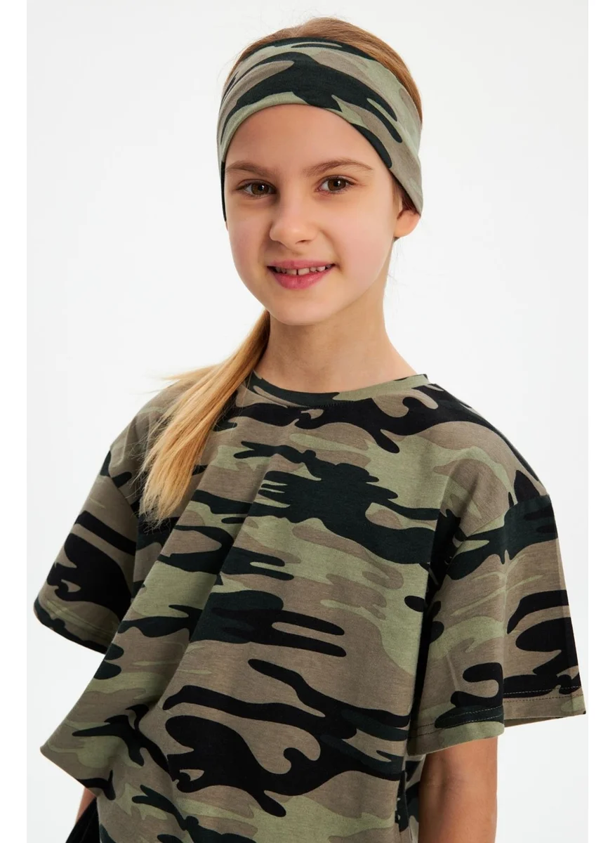 Babygiz Camouflage - Camouflage Girl Cotton Combed T-Shirt Bandana Set of 2 - Sports Comfortable Best Of Collection 5