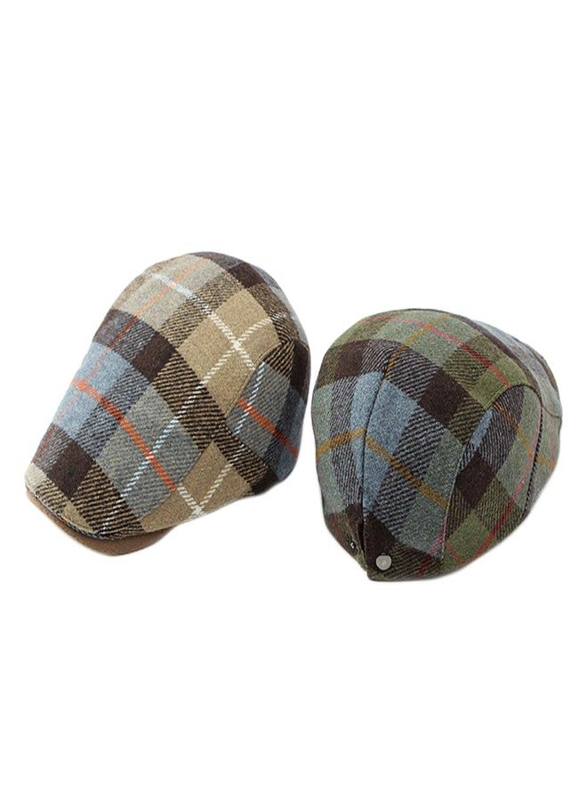WITHMOONS Tartan Plaid Flat Cap - Irish Ivy Driving Golf Newsboy Hat YZ30229 (Green) - Image 4