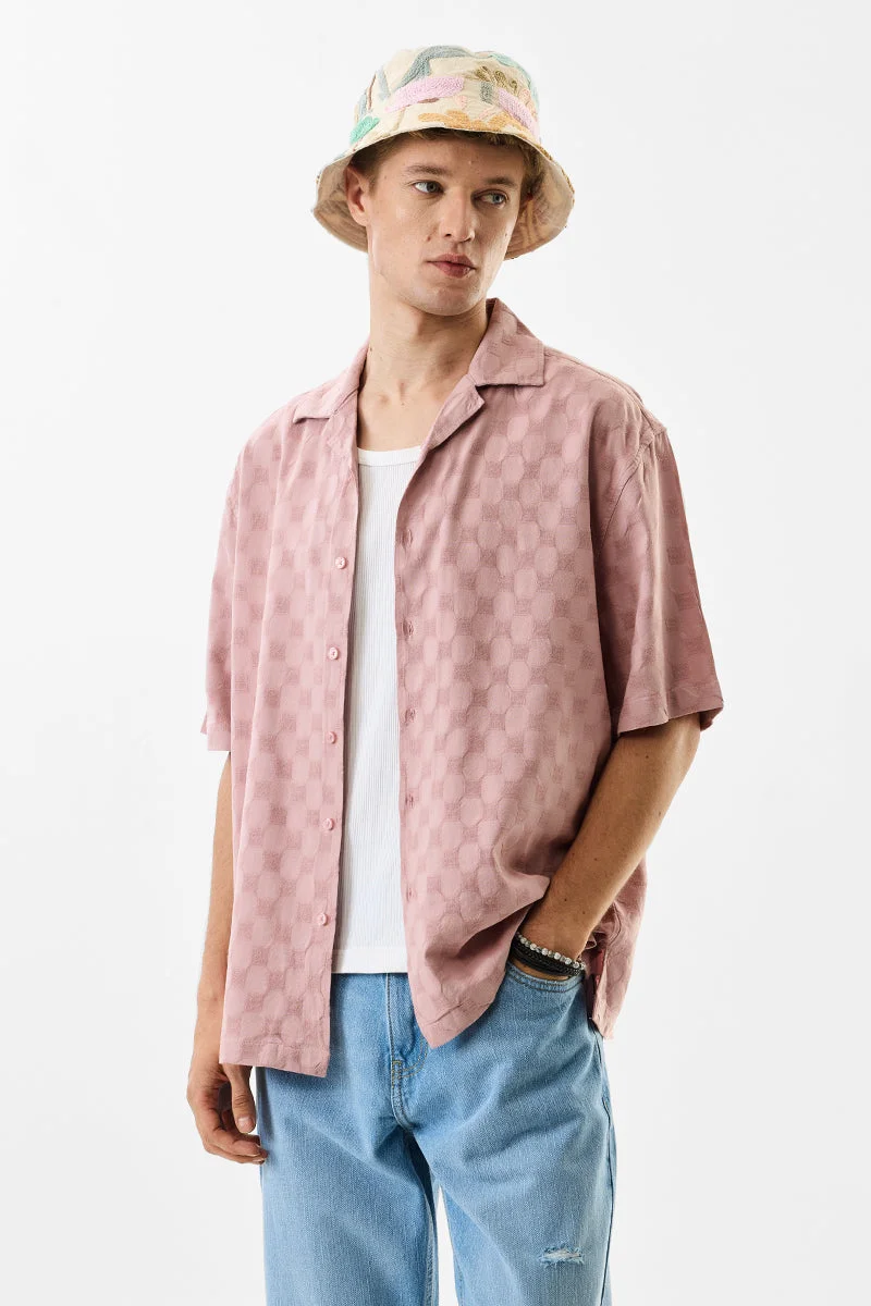 SNITCH Light Pink Textured Half Sleeve Oversized Shirt