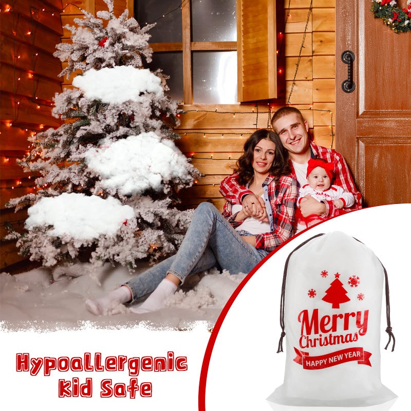 Shappy شابي 2 أكياس زينة الثلج الاصطناعي لعيد الميلاد، ثلج صناعي رقيق من ألياف القطن للزينة الداخلية، بطانية ثلج واقعية لتزيين عيد الميلاد وشتاء المدفأة وقرية الحفلات - Image 4