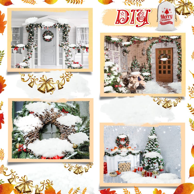 Shappy شابي 2 أكياس زينة الثلج الاصطناعي لعيد الميلاد، ثلج صناعي رقيق من ألياف القطن للزينة الداخلية، بطانية ثلج واقعية لتزيين عيد الميلاد وشتاء المدفأة وقرية الحفلات - Image 5