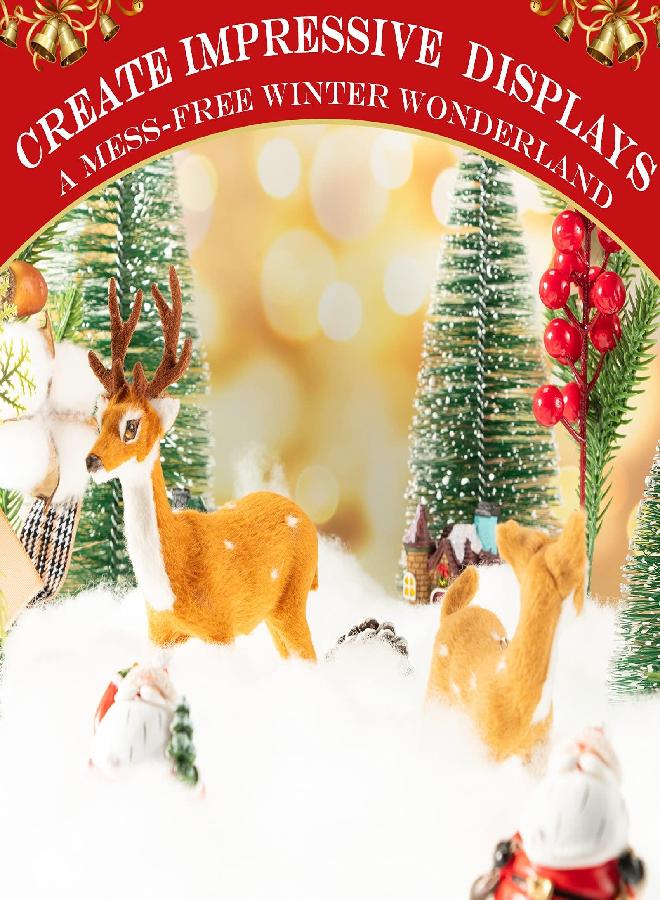 Shappy Shappy 2 Bags Christmas Fake Snow Fluffy Artificial Snow Indoor Snow Blanket Realistic Snow Fiber Christmas Snow Decor with Bag for Winter Mantel Village Party Decoration - Image 3