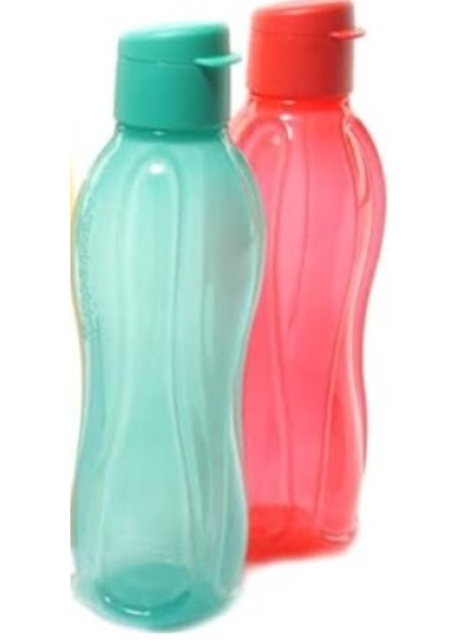 Tupperware Original Reusable - Hydration Fridge Bottle - BPA-Free - Leak Proof - Ideal for Gym, Office, Home Sports, Work & School Fliptop Eco Water Bottle, 750ML, Red and Blue color -2 Pcs - Image 4
