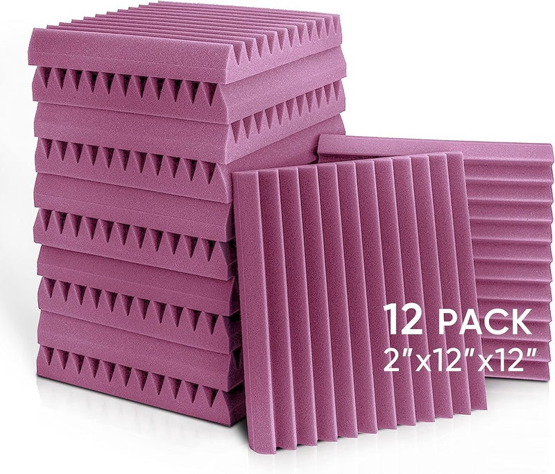 Fstop Labs Acoustic Panels, 2" X 12" X 12" Acoustic Foam Panels, Studio Wedge Tiles, Sound Panels wedges Soundproof Sound Insulation Absorbing Home and Office - Image 1