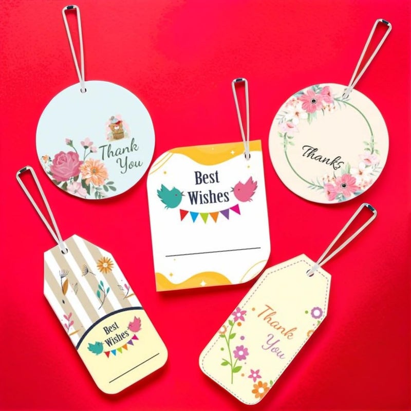 TOYXE 12 pcs in 5 Designs Adorable Medley Floral Gift Tags for All Occasions - Image 1