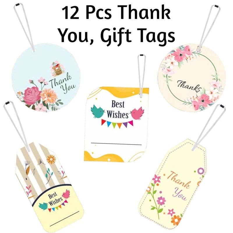 TOYXE 12 pcs in 5 Designs Adorable Medley Floral Gift Tags for All Occasions - Image 2