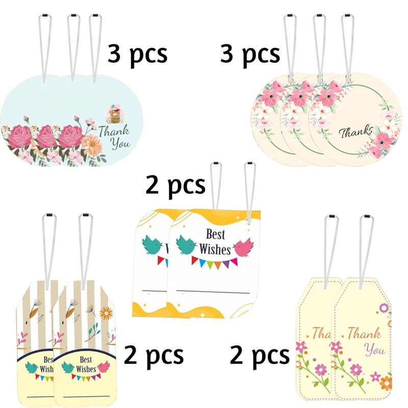 TOYXE 12 pcs in 5 Designs Adorable Medley Floral Gift Tags for All Occasions - Image 3