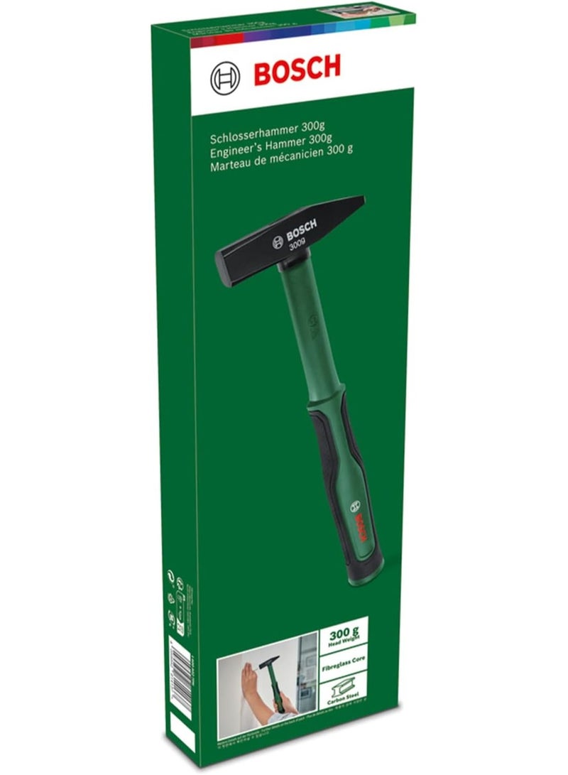 BOSCH Bosch Engineer's Hammer 300 g (Comfortable Soft Grip Handle with Fibreglass Core; Robust Carbon Steel; Effortless Impact Force; Low Vibration)  - Image 2