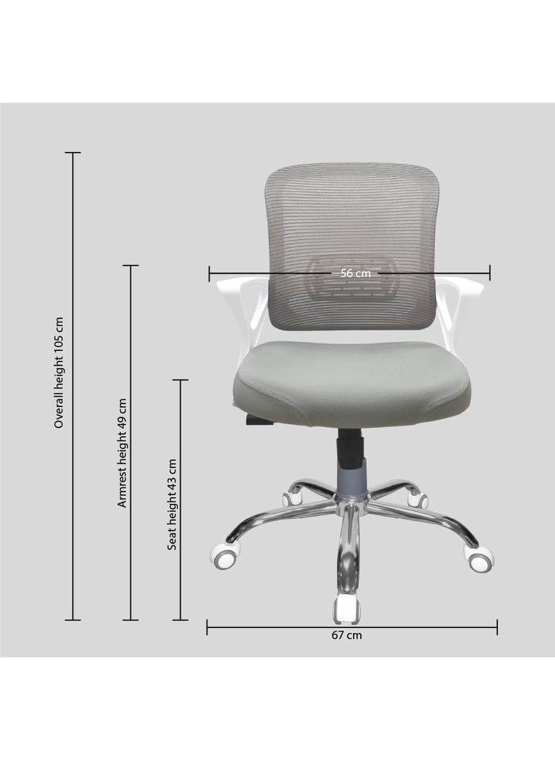 KINGS FURNISHNG Kings Furnishing Zen Enhance Your Smaller Workspace with Ergonomic Spider Chrome Revolving Chairs Ideal for Home Study Office Computer Workstation 5 Years Warranty White Medium Back  - Image 2
