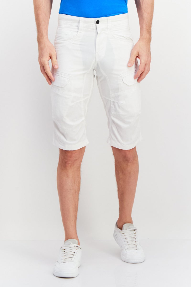 Celio شورتات كارجو مزخرفة للرجال، أبيض - Image 1