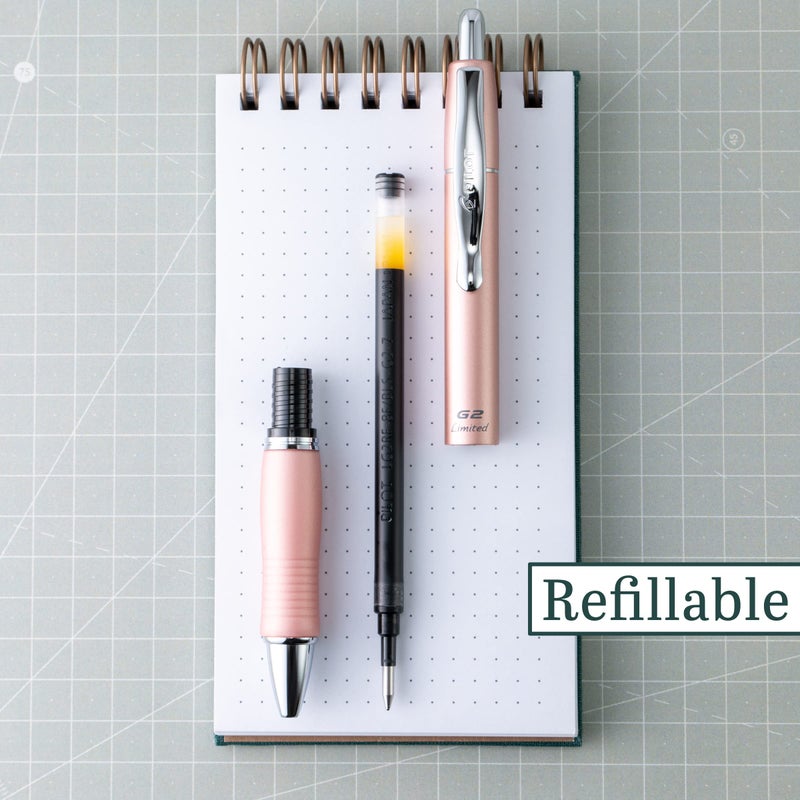 Pilot, G2 Limited Premium Gel Roller Pen, Fine Point 0.7 mm, Rose Gold Barrel, Black Ink - Image 3