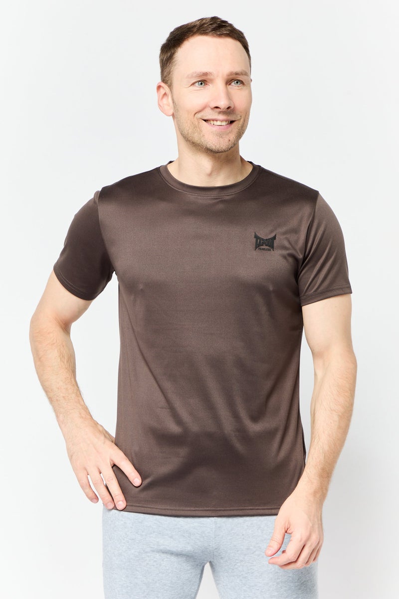 TapouT Men Sportswear Fit Short Sleeves Training T-Shirt, Dark Brown  - Image 1