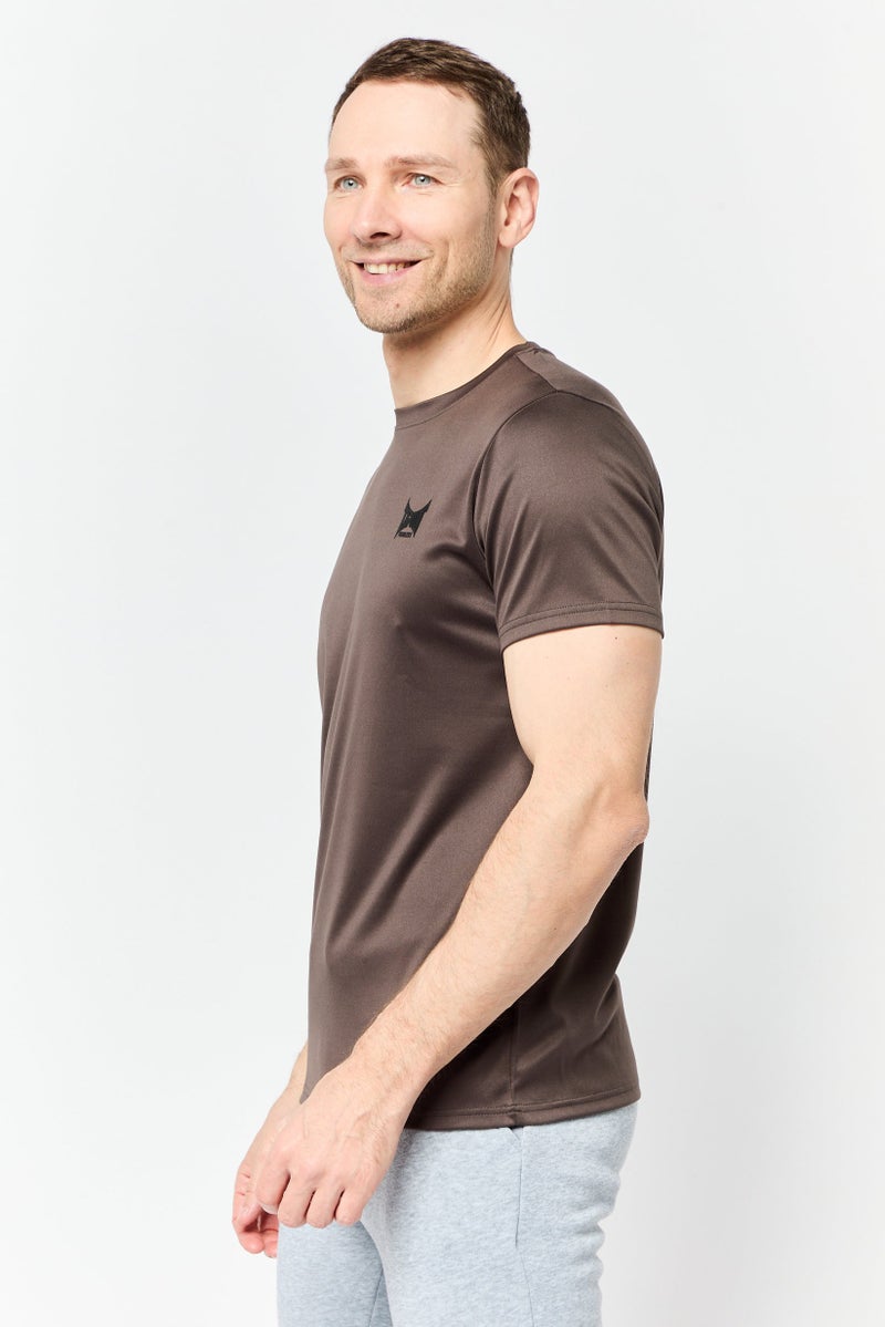 TapouT Men Sportswear Fit Short Sleeves Training T-Shirt, Dark Brown  - Image 3