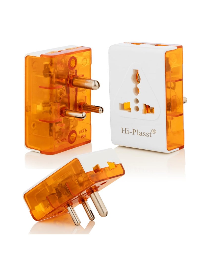 HI PLASST PINS N PLUGS HiPlasst 10 Pieces Universal Multi Plug Adapter Anchor 6A 3 Pin Multi Plug Socket with Extension Socket White Electrical Travel Adapter  - Image 2