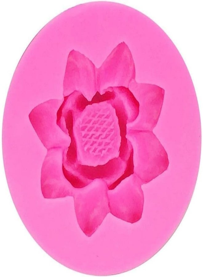 Zenarao Pink 3D Flower Lotus Silicone Mold for DIY Cupcake Cake Topper Decoration, Jelly Shots Fondant Mold Crystal Handmade Ice Cream Soap Mould, Gum Paste Molds - Image 4