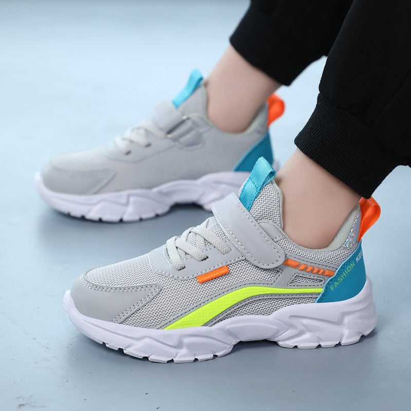 Elementary School Students' Lightweight Soft-Soled Casual Running Shoes, Kidsren'S Shoes, Boys' Spring & Fall Seasons New Breathable Mesh Sports Shoes - Image 2