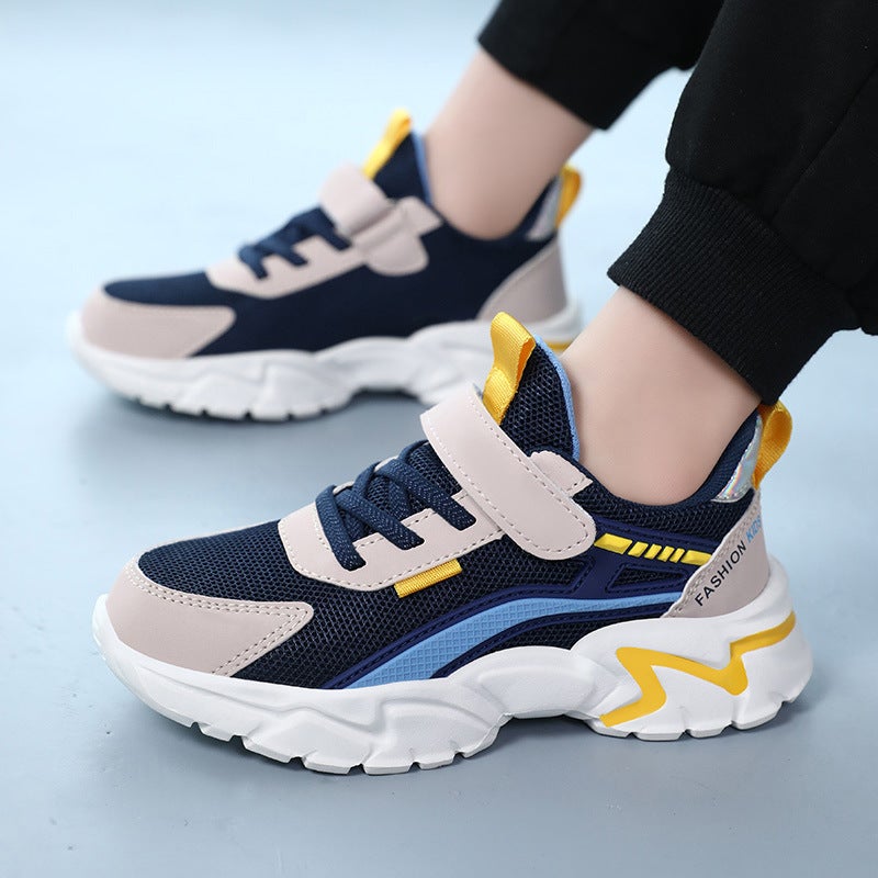 Elementary School Students' Lightweight Soft-Soled Casual Running Shoes, Kidsren'S Shoes, Boys' Spring & Fall Seasons New Breathable Mesh Sports Shoes - Image 3