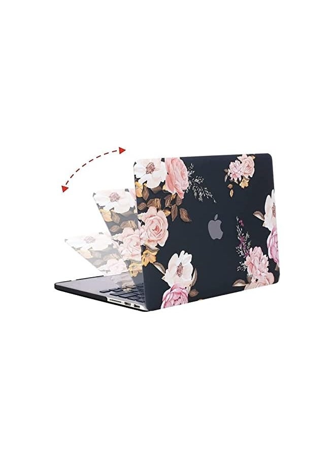 Case Only Compatible with MacBook Pro Retina 13 inch (Models: A1502 & A1425) (Older Version Release 2015 - end 2012), Plastic Hard Shell Case & Keyboard Cover & Screen Protector, Peony Blossom
