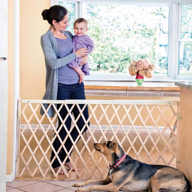 Evenflo Expansion Walk-Thru Room Divider Baby Gate, Natural Wood - Image 5