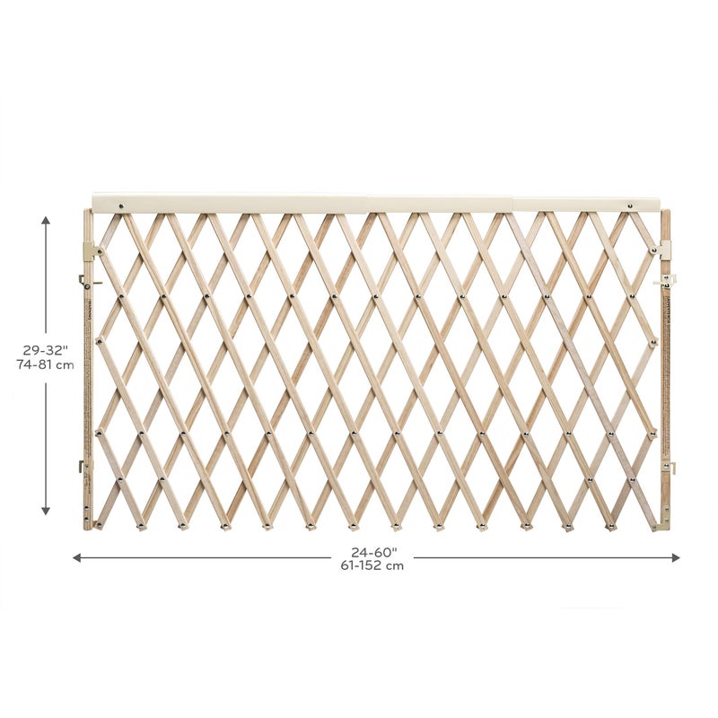 Evenflo Expansion Walk-Thru Room Divider Baby Gate, Natural Wood - Image 3