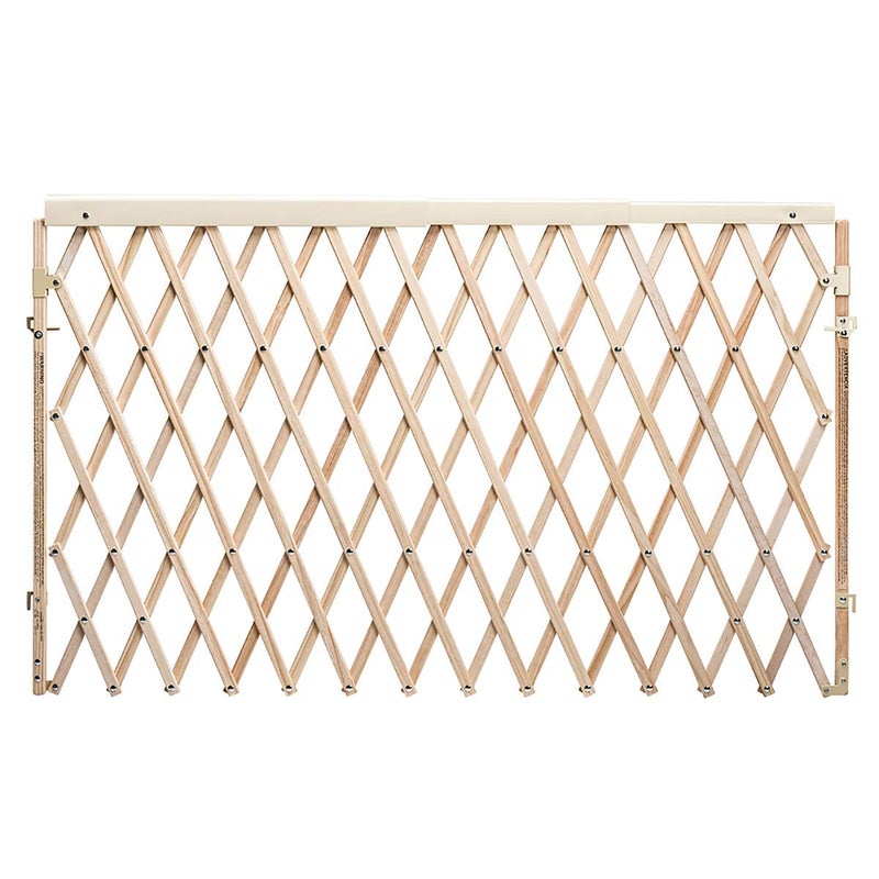 Evenflo Expansion Walk-Thru Room Divider Baby Gate, Natural Wood - Image 1