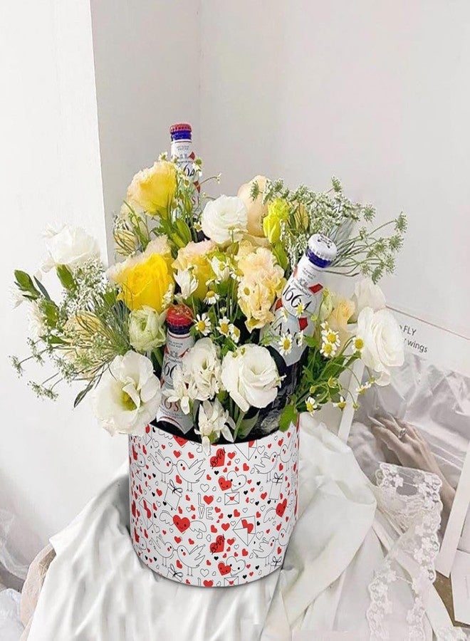 Briful Luxury Round Nested Gift Boxes with Lids (Set of 4) - Reusable Sturdy Cardboard Gift Box Set for Birthdays, Weddings, Anniversaries, Christmas, and Valentine’s Day - Red & White - Image 3