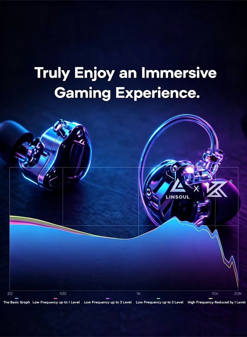 KZ ZS10 PRO 2 In Ear Monitor IEM, 1DD+4BA Hybrid Wired Earbuds, with 4-Level Tuning Switch, 3-Way Crossover Gaming Earbuds, Silver-plated IEM Cable for Musician Audiophile and Gamers(With Mic) - Image 5