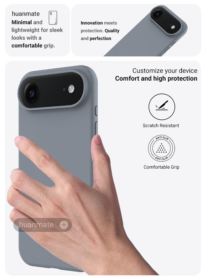 huanmate Apple iPhone Air Silicone Cover Grey - Premium 2.0mm TPU Silicon, Enhanced Camera Protection with Lens Shield, Shockproof & Water-Proof Cover for Apple iPhone Air - Image 3