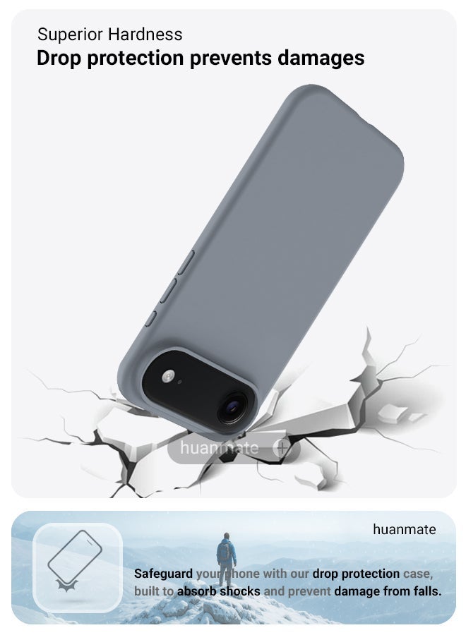 huanmate Apple iPhone Air Silicone Cover Grey - Premium 2.0mm TPU Silicon, Enhanced Camera Protection with Lens Shield, Shockproof & Water-Proof Cover for Apple iPhone Air - Image 4