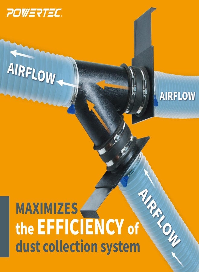 باورتيك بوابة انفجار POWERTEC 70108 مقاس 4 بوصات لمجمع الغبار، تجهيزات جمع الغبار - Image 5