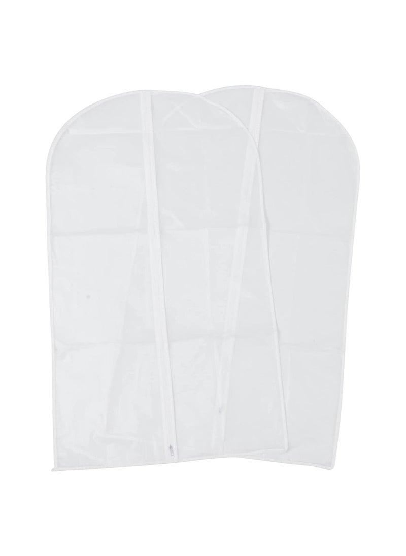 Pack of 10 Hanging Garment Suit Bags 60X160 Garment Bag for Storage Clothes Cover with Clear Window and ID Card Holder for Gown Wind breaker (WHITE) - pzsku/ZDBBB2FAA17579595CC9DZ/45/_/1657724766/d806f748-0a1b-4e94-b24c-9cd8b563d087