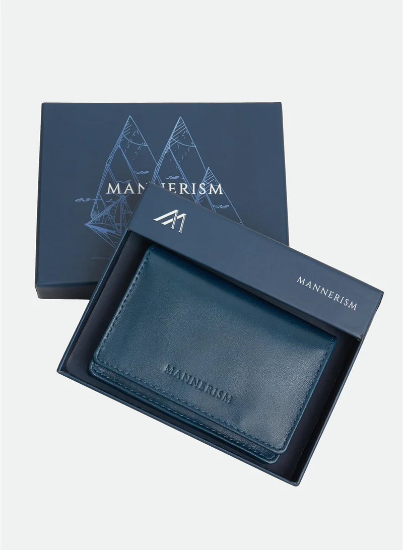 مانرزم The Sovereign Leather Business Card Holder – Navy