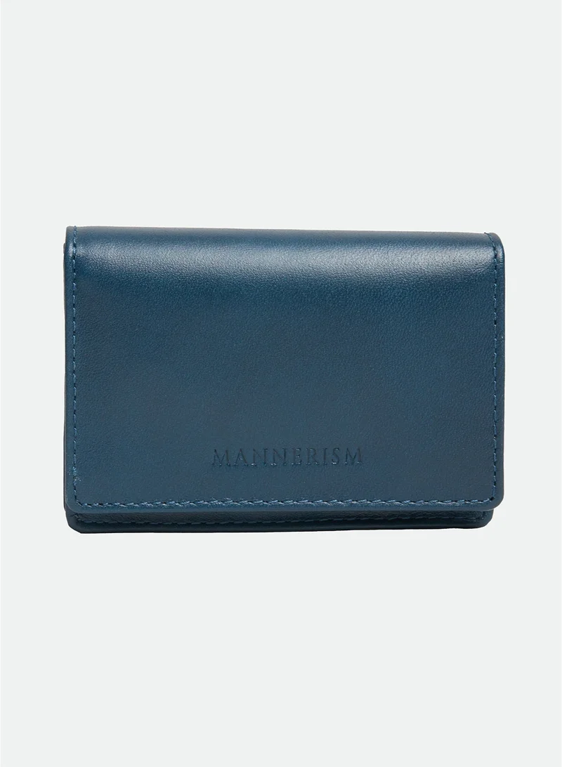 مانرزم The Sovereign Leather Business Card Holder – Navy
